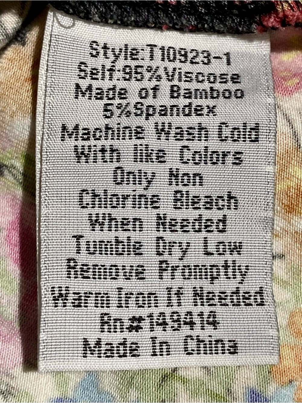 Johnny Was Redland Favorite Top Black Base Cream Floral Print Multi Color Border - Picture 8 of 12